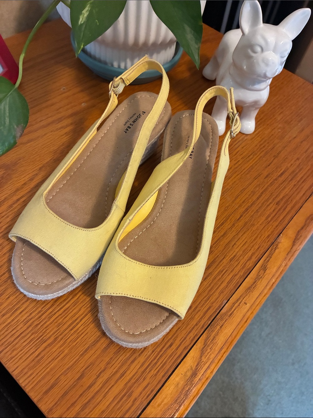 St. John's Bay Yellow Open-Toe Slingback Espadrilles